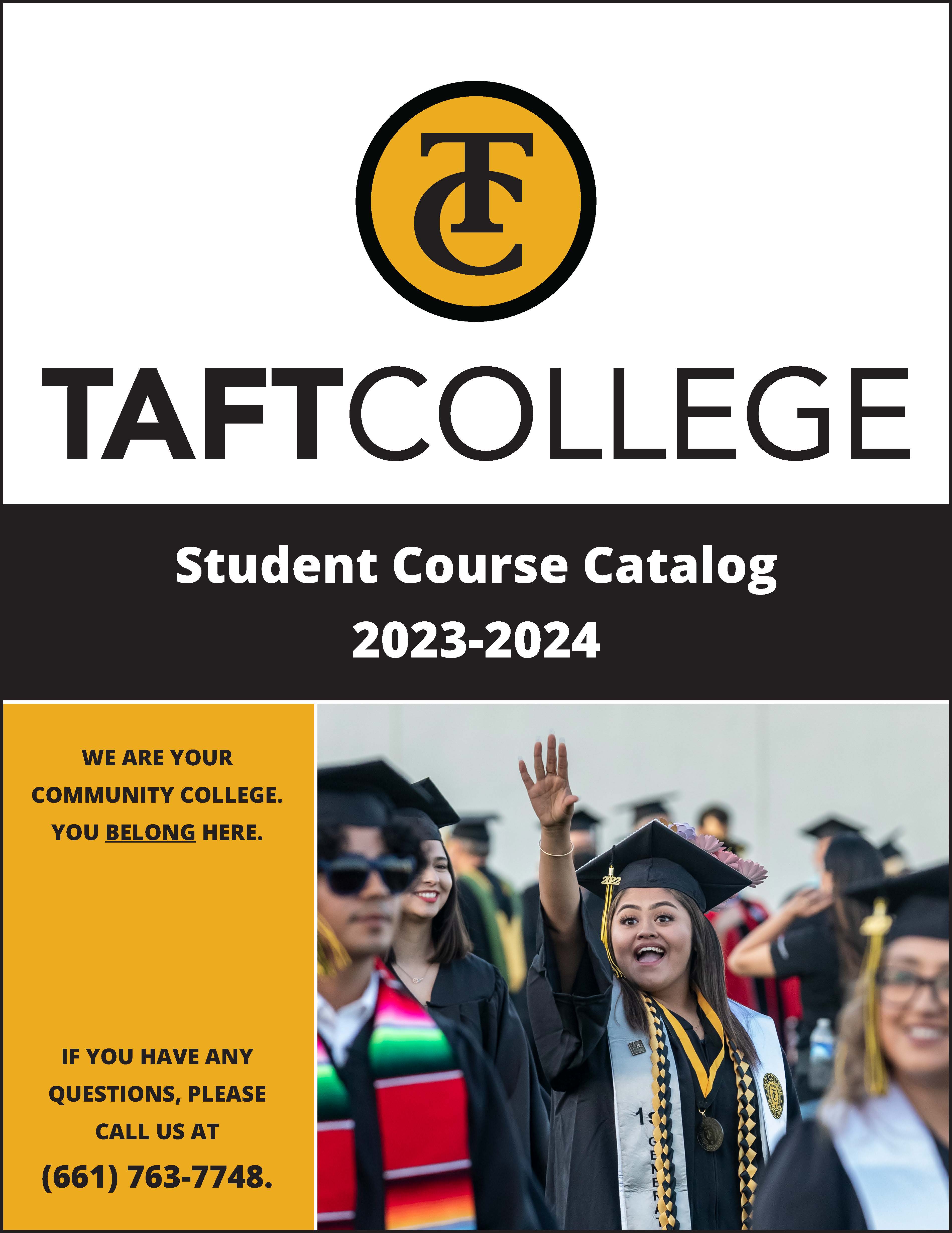 2023-2024 Taft College Catalog Cover